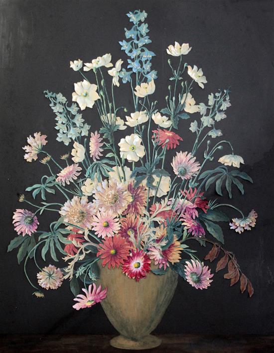 Claude Garnett Vase of flowers, 26 x 21in., maple framed